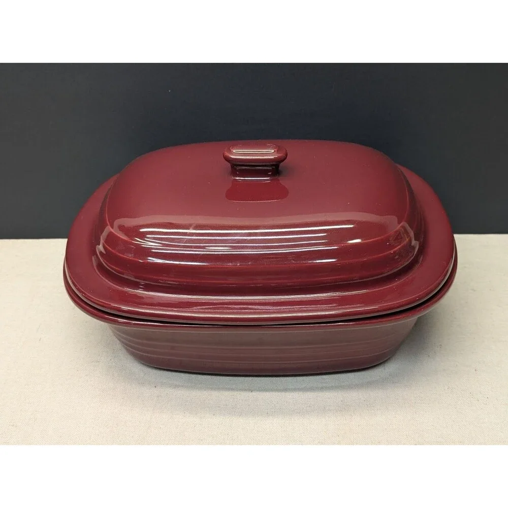 The Pampered Chef Cranberry Red Deep Covered Baker Dutch Oven 3.1 QT 3L USA
